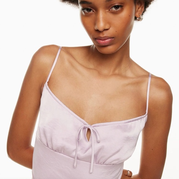 NWT Aritzia Wilfred Bellow Satin Midi Dress Size 4 - Picture 3 of 6